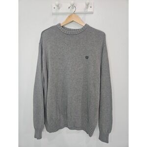 Chaps Mens 3XT Heather Gray Cotton Crewneck Sweater Embroidered Logo Big & Tall
